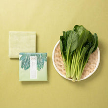 画像をギャラリービューアに読み込む, 小松菜で染めた花ふきん